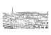 Wall Mural Sketchbook - Black and White Sketch of Parisian City Architecture 59873 additionalThumb 1