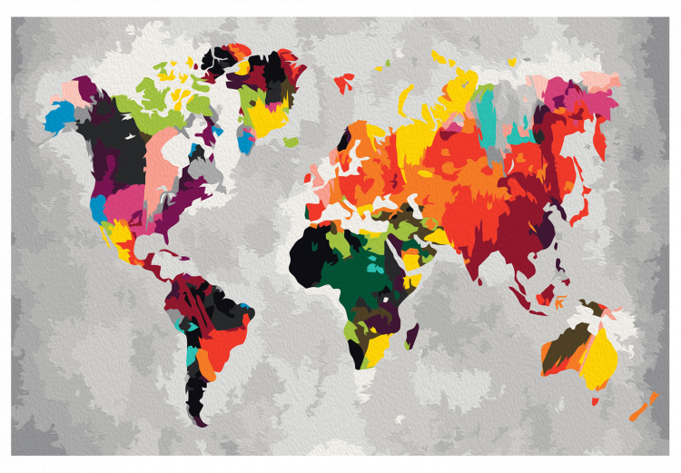 Paint by Number Kit World Map (Bright Colours) 107483 additionalImage 7