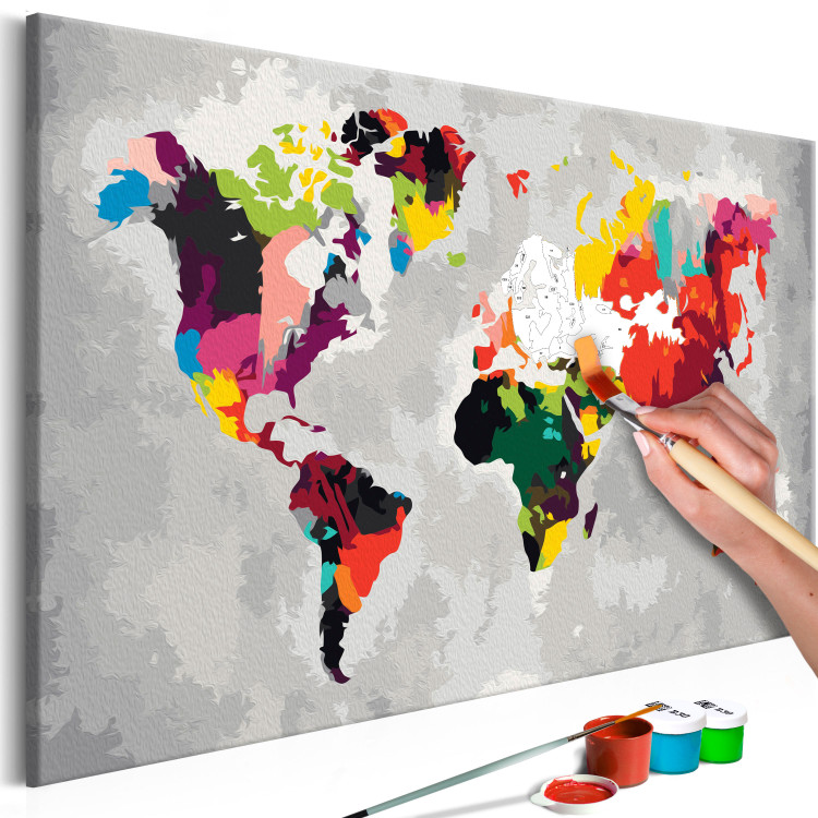 Paint by Number Kit World Map (Bright Colours) 107483 additionalImage 3