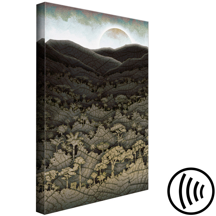 Canvas Forest, mountains and sun - a cartoon landscape in dark tones 127983 additionalImage 6