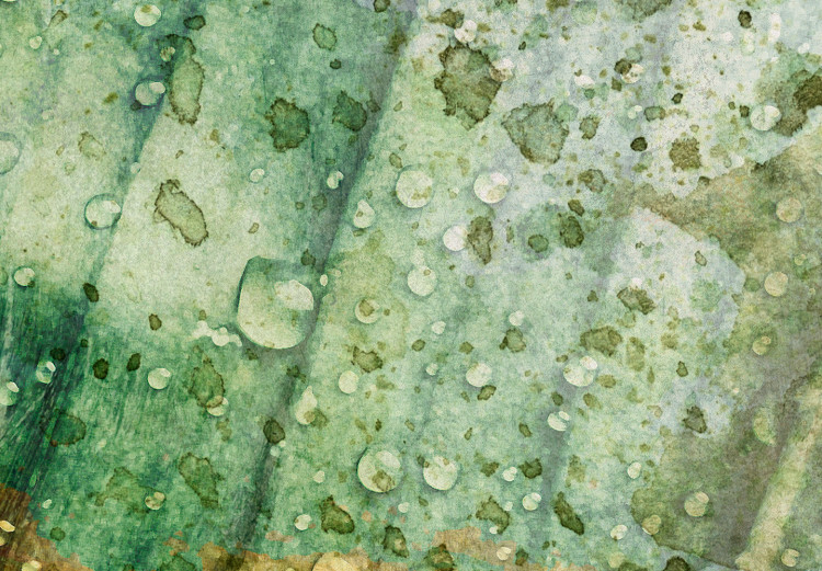 Canvas Rain drops on a leaf - Botanical theme in green color 135783 additionalImage 5