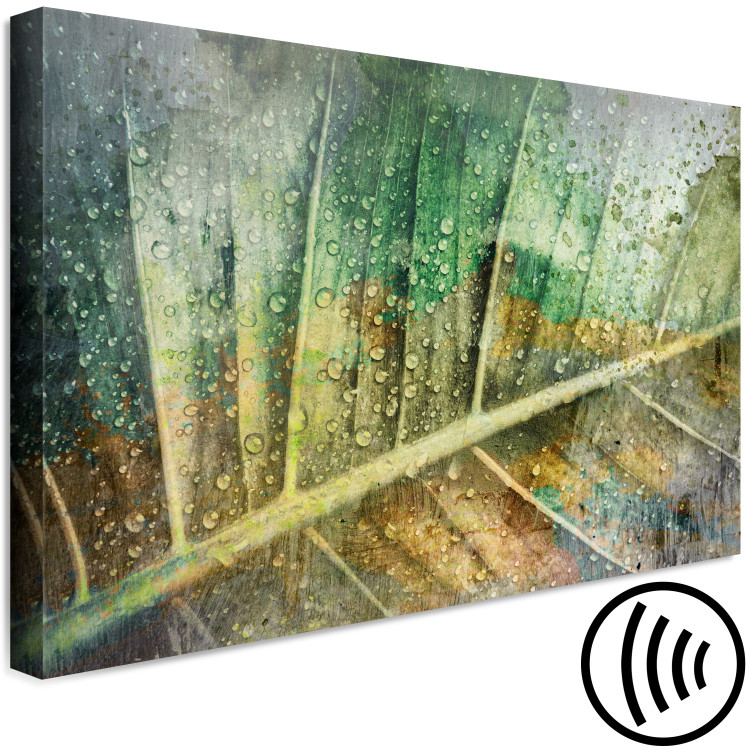Canvas Rain drops on a leaf - Botanical theme in green color 135783 additionalImage 6