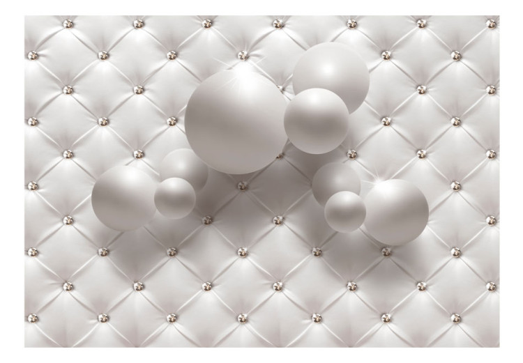 Wall Mural White kingdom - geometric background of textured leather with quilting 92983 additionalImage 1