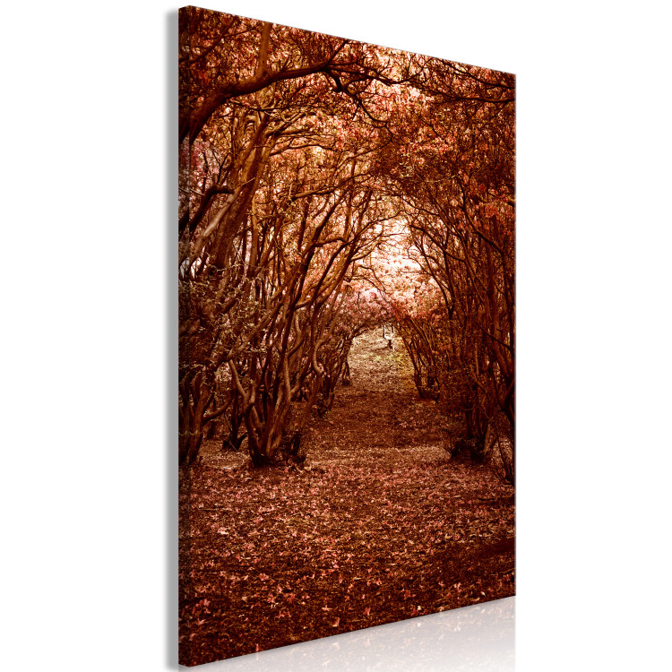 Canvas Corridor of trees - autumn forest path covered with leaves 123893 additionalImage 2