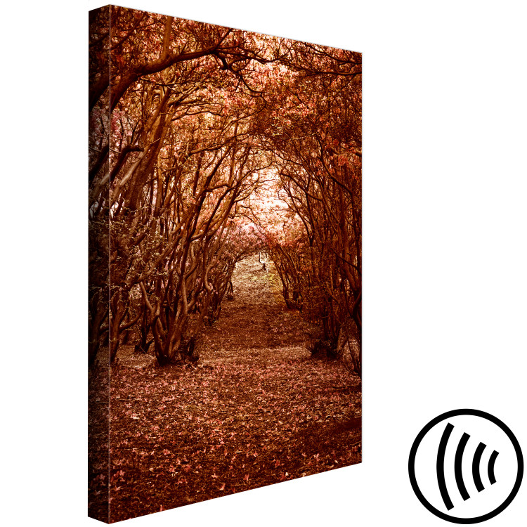 Canvas Corridor of trees - autumn forest path covered with leaves 123893 additionalImage 6