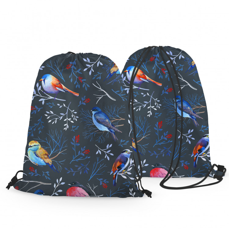 Backpack Bird winter - a subtle graphic motif in shades of blue 147593 additionalImage 2
