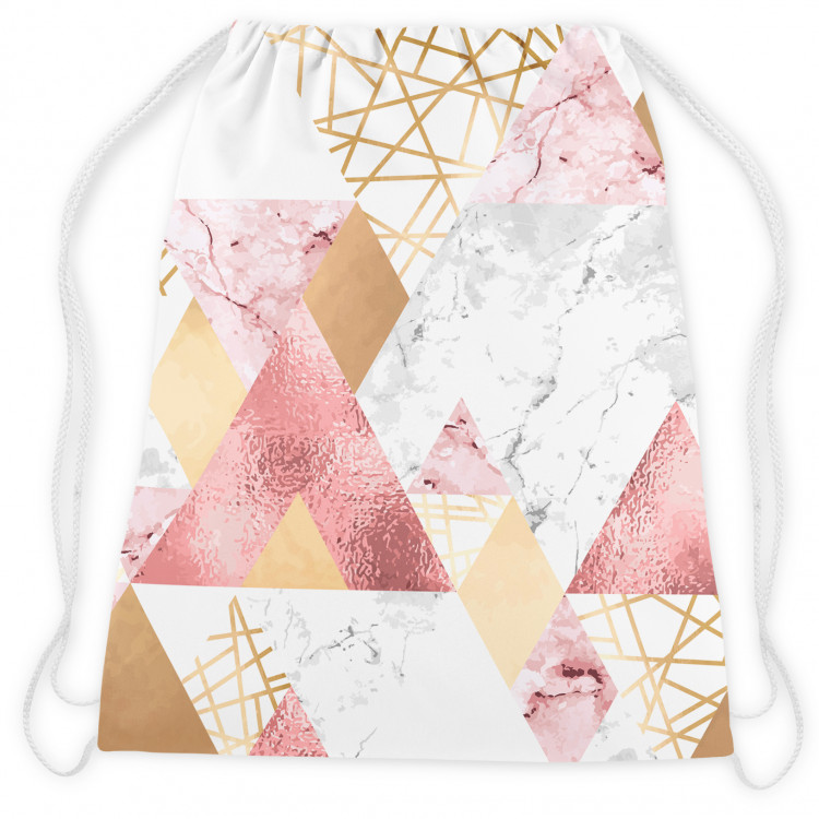 Backpack Geometric patchwork - design with triangles, marble and gold pattern 147693 additionalImage 2