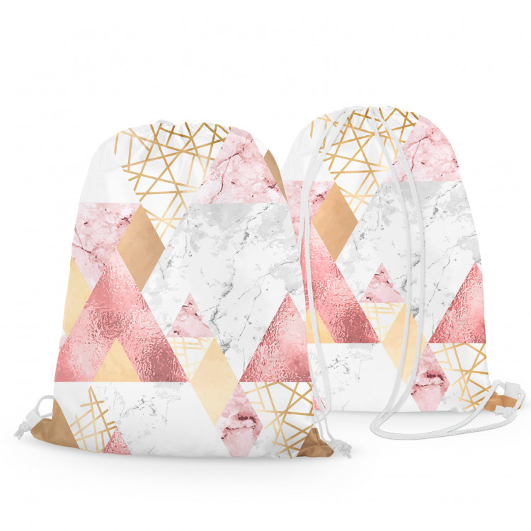 Backpack Geometric patchwork - design with triangles, marble and gold pattern 147693 additionalImage 3