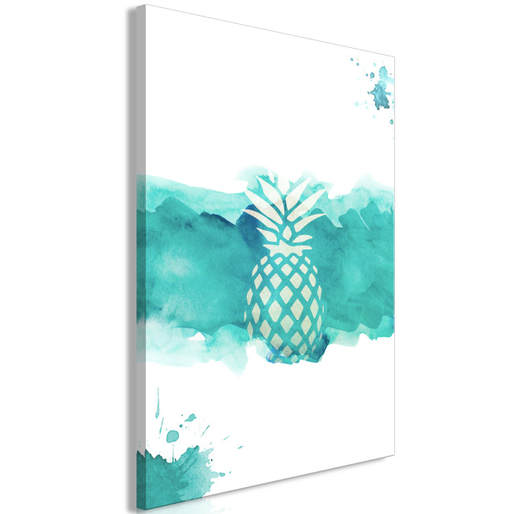 Canvas Fruit of art - pineapple on a blue, watercolour background 115304 additionalImage 2
