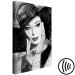Canvas Woman with hat - black and white retro portrait of a woman 123904 additionalThumb 6