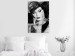 Canvas Woman with hat - black and white retro portrait of a woman 123904 additionalThumb 3