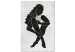 Canvas Seated woman figure - black woman silhouette on grey background 134204