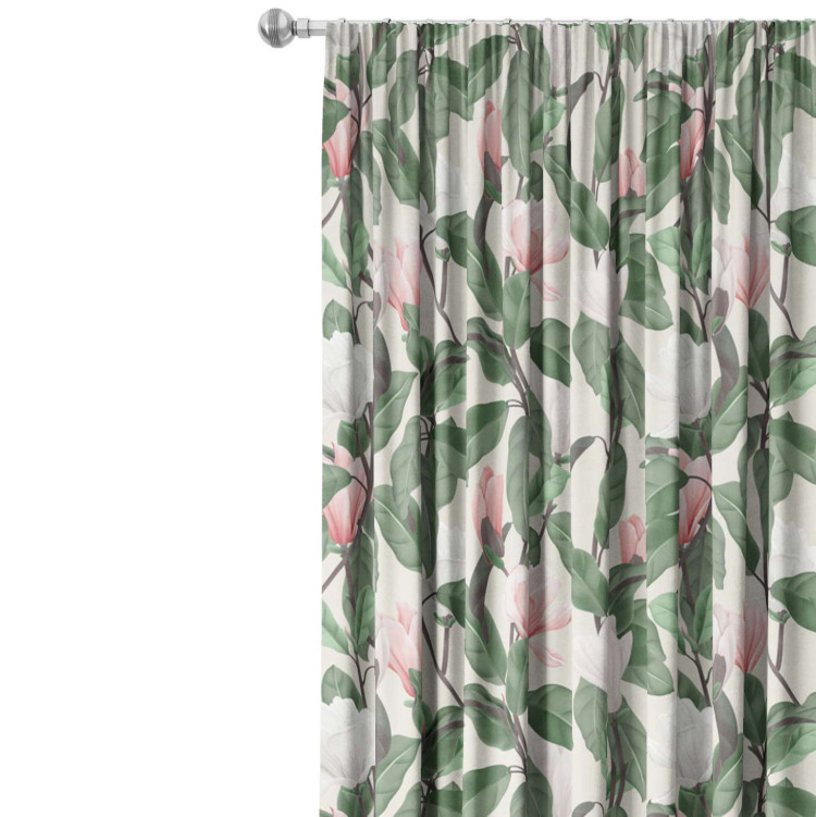 Decorative Curtain Gentle magnolias - subtle floral pattern in cottagecore style 147204 additionalImage 6