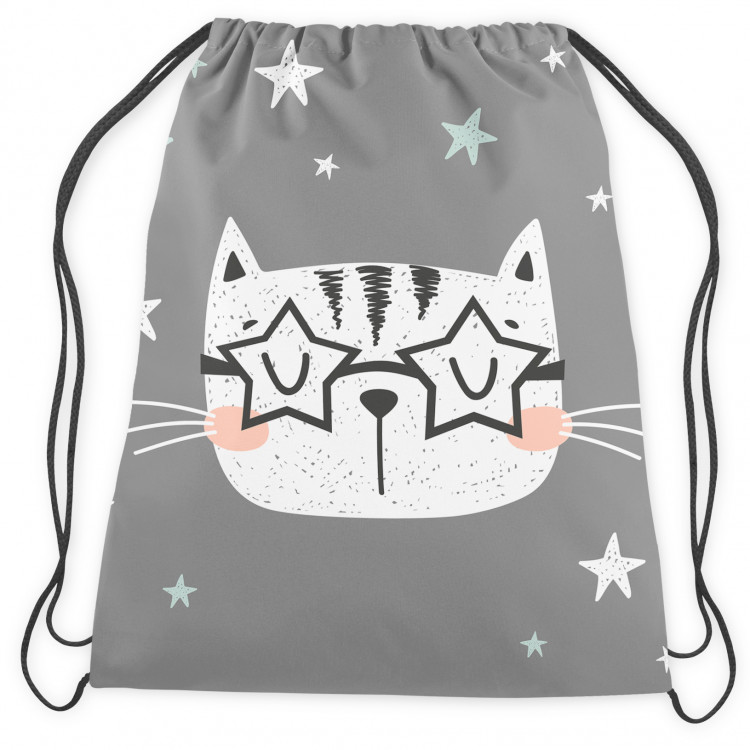 Backpack Cat among the stars - animal motif on a dark grey background 147604 additionalImage 2