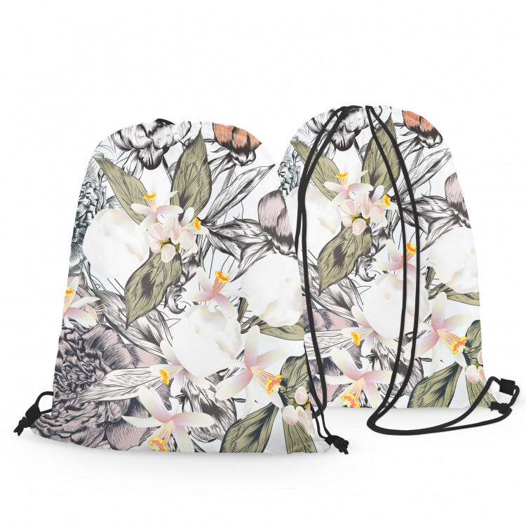 Backpack Floral impression - composition inspired by nature in green and grey 147704 additionalImage 3