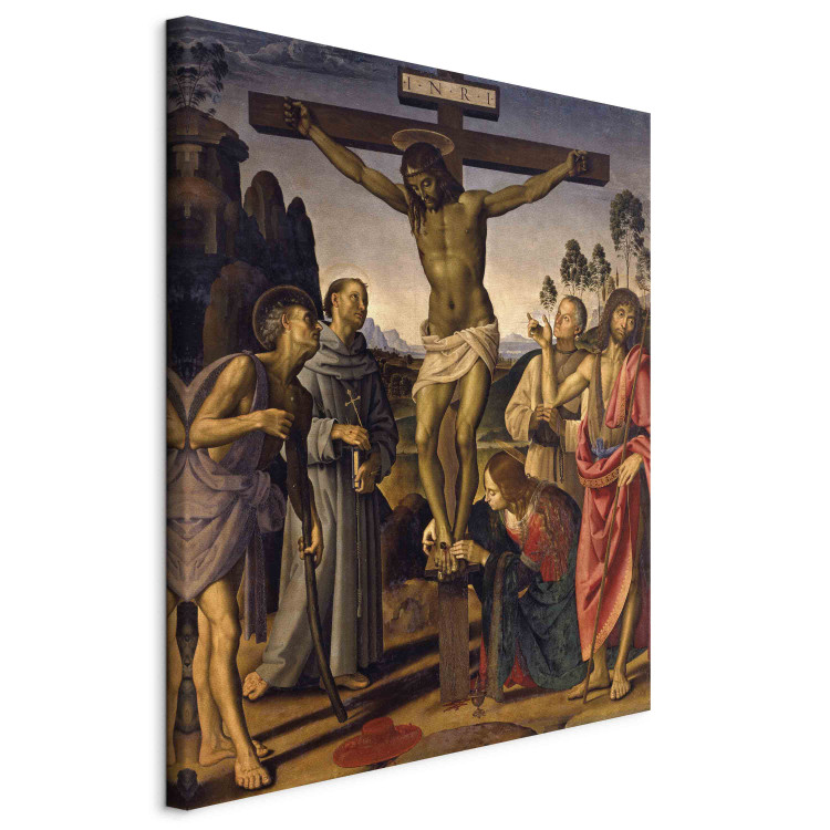 Canvas Christ on the Cross and Saints Hieronymus, Francis of Assissi, the beatified Giovanni Colombini, John the Baptist and Mary Magdalene 155804 additionalImage 2