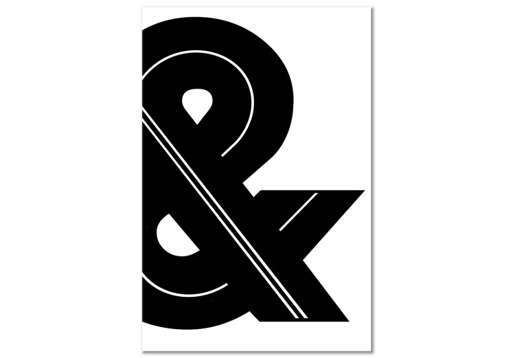 Canvas Sign & - black, minimalistic lettering on a white background 117114