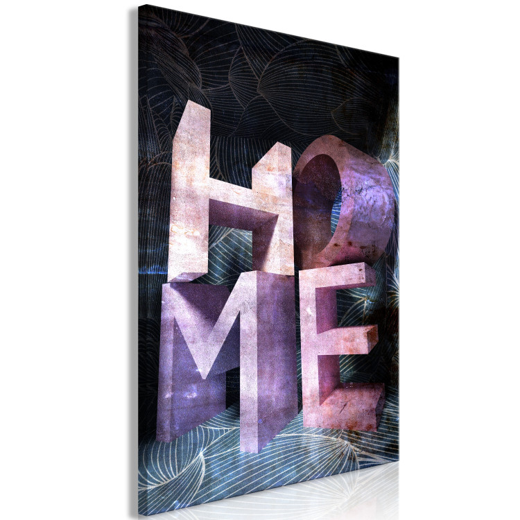 Canvas Stone inscription home 3D - abstract motif with the word in English 135714 additionalImage 2