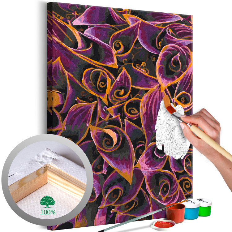 Paint by Number Kit Magic Herb - Long Purple-Golden Leaves of Flowers 146214