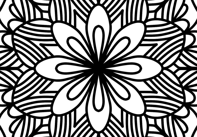 Canvas Oriental mandala - zen style black and white composition 124424 additionalImage 5