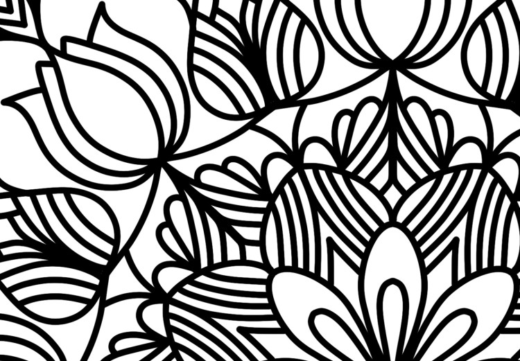 Canvas Oriental mandala - zen style black and white composition 124424 additionalImage 4