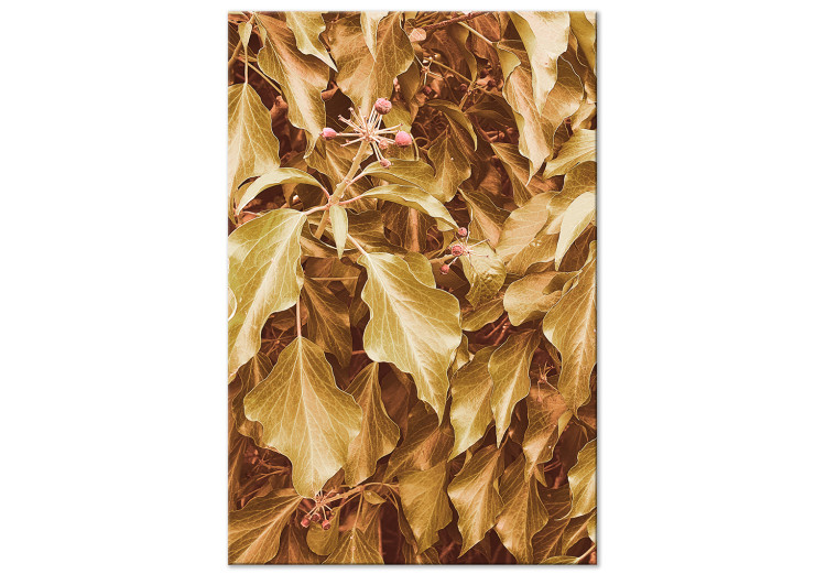 Canvas Autumn leaves on tree - a plant landscape in golden-yellow colours 131724