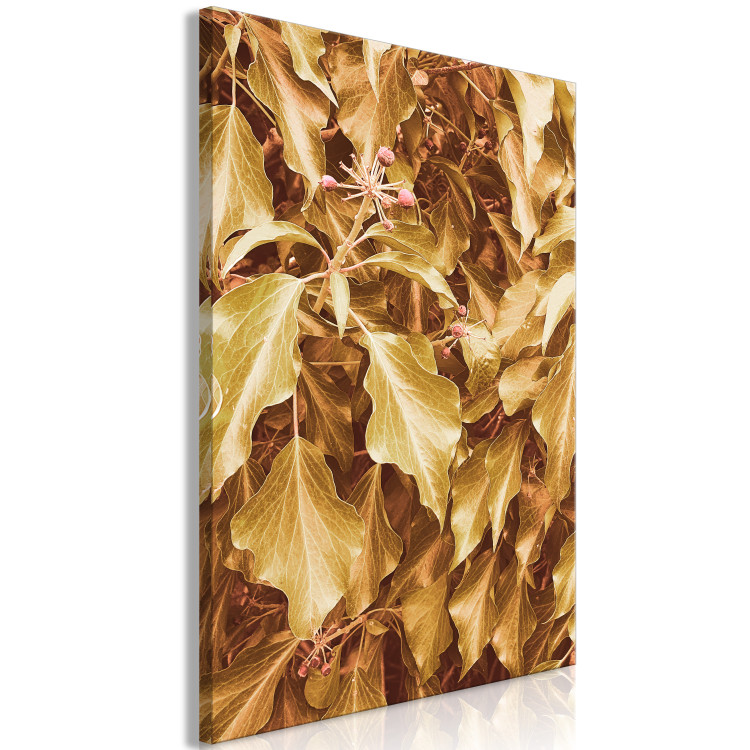 Canvas Autumn leaves on tree - a plant landscape in golden-yellow colours 131724 additionalImage 2