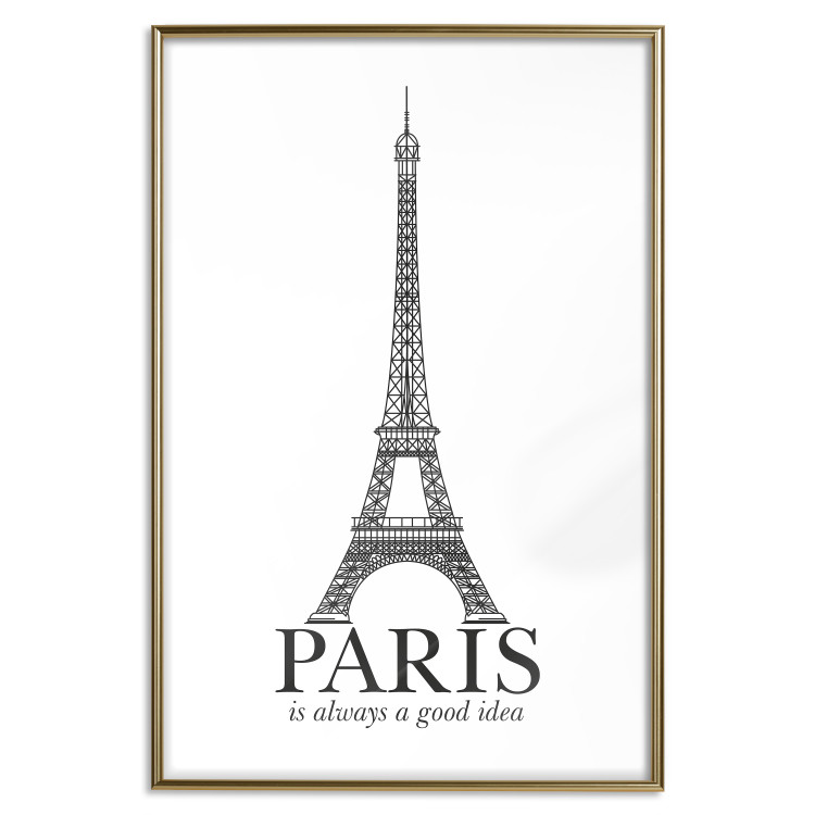 Poster Paris is Always a Good Idea - black and white composition with the Eiffel Tower 114634 additionalImage 16