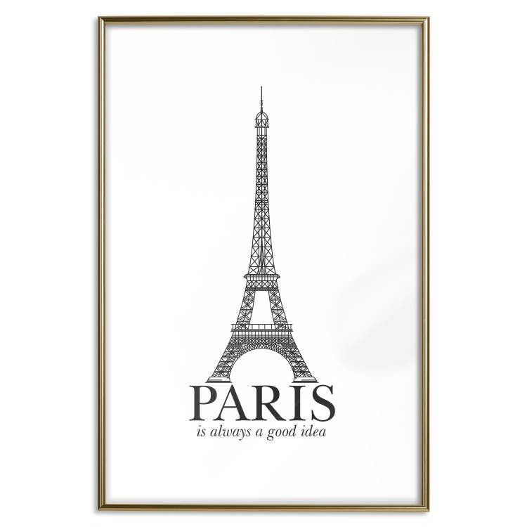 Poster Paris is Always a Good Idea - black and white composition with the Eiffel Tower 114634 additionalImage 14