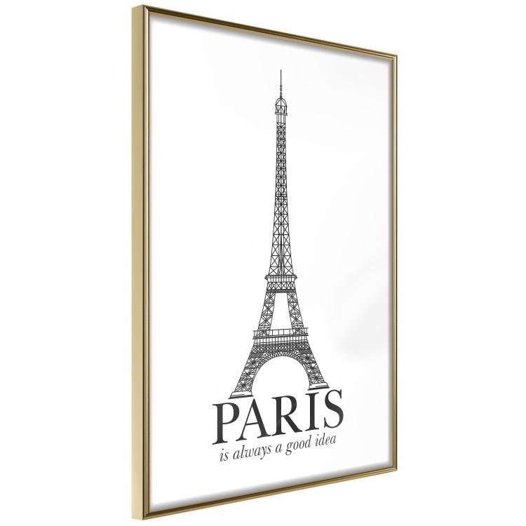 Poster Paris is Always a Good Idea - black and white composition with the Eiffel Tower 114634 additionalImage 12