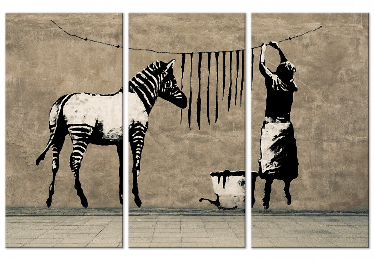 Canvas Banksy: Washing Zebra on Concrete (3 Parts) 118534