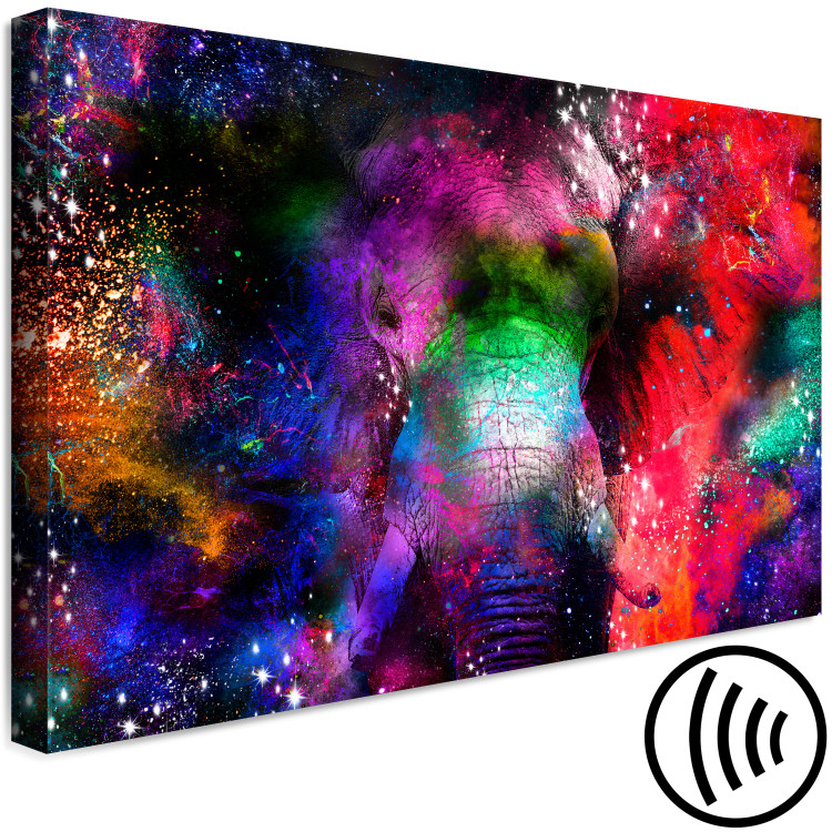 Canvas Colourful elephant - a modern, multi-coloured abstraction 131734 additionalImage 6