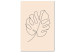 Canvas Linear Monstera - Minimalist Leaf on a Beige Background 146334