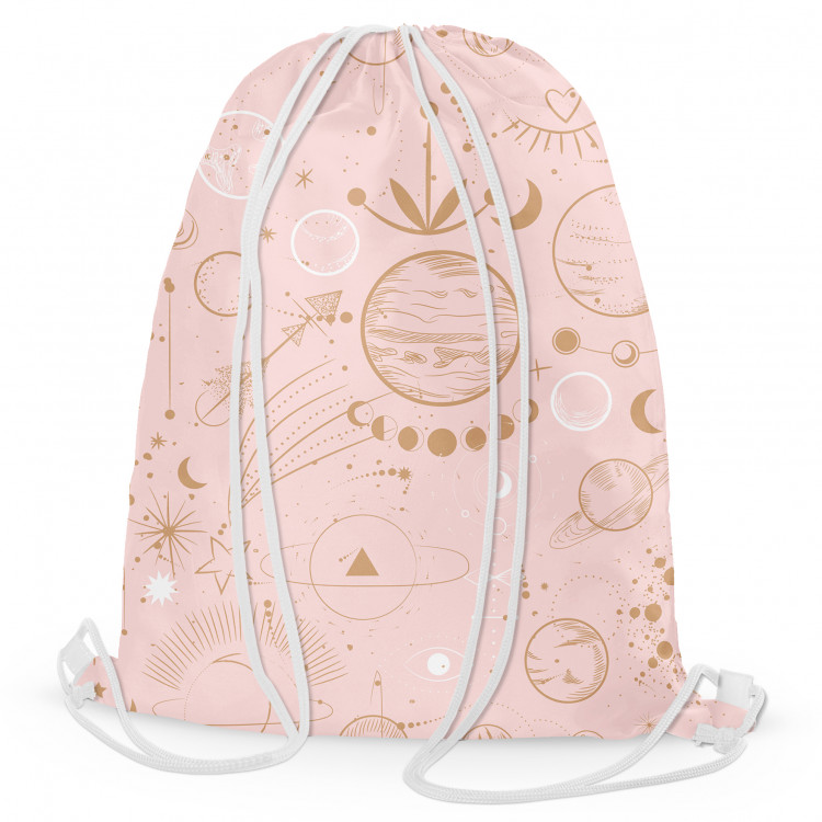 Backpack Abstract cosmos - planets, moon, stars on pink background 147534