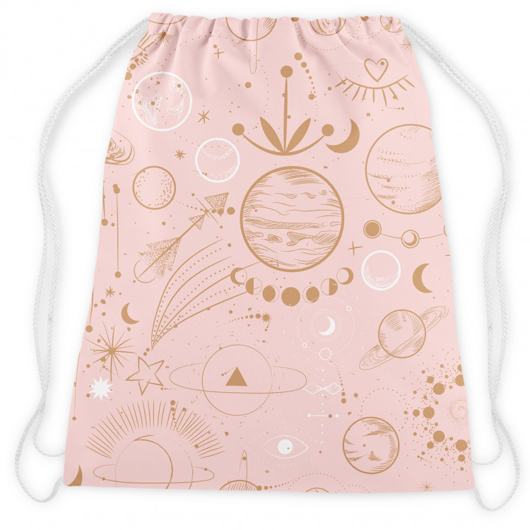 Backpack Abstract cosmos - planets, moon, stars on pink background 147534 additionalImage 2