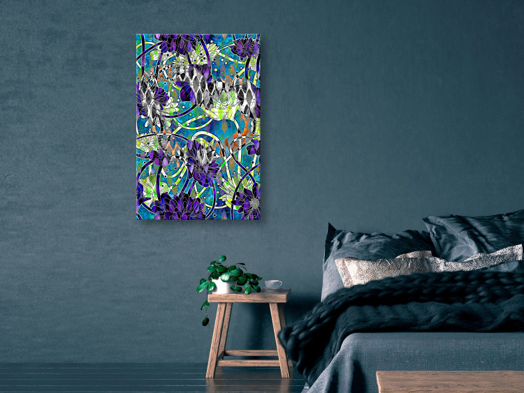Canvas Colorful nature - intense violet flowers on an abstract background 118244 additionalImage 3