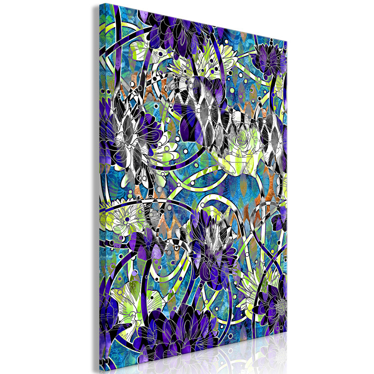 Canvas Colorful nature - intense violet flowers on an abstract background 118244 additionalImage 2