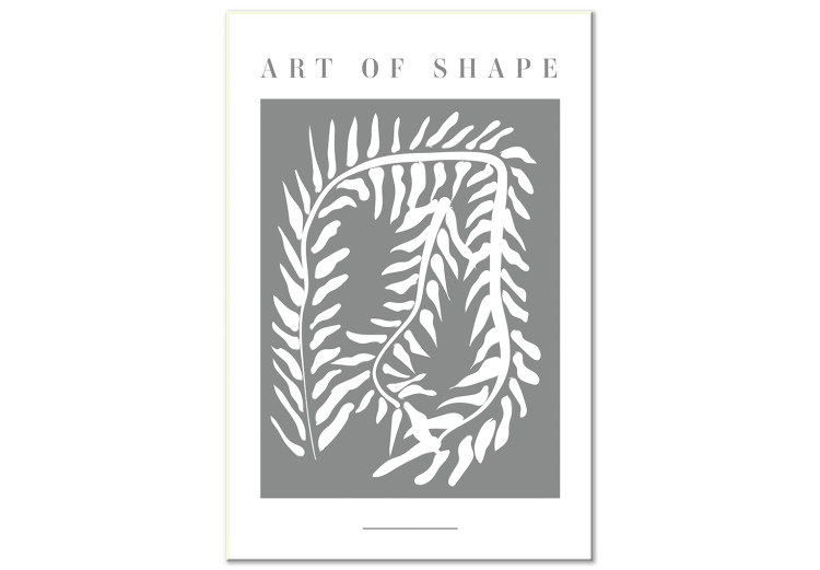 Canvas Snake plant - abstraction with a botanical motif on a gray background 135644