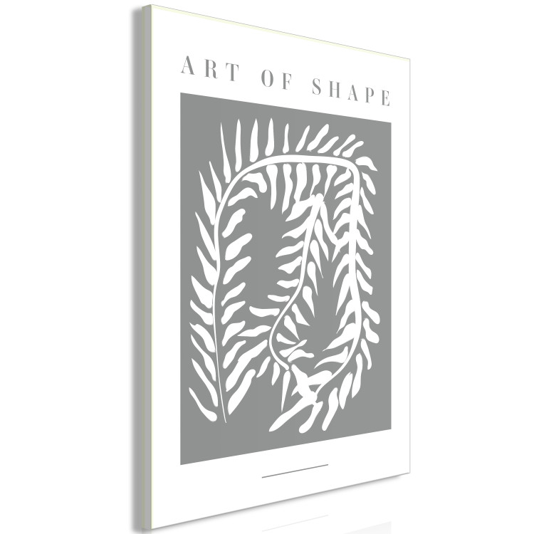 Canvas Snake plant - abstraction with a botanical motif on a gray background 135644 additionalImage 2