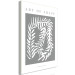 Canvas Snake plant - abstraction with a botanical motif on a gray background 135644 additionalThumb 2