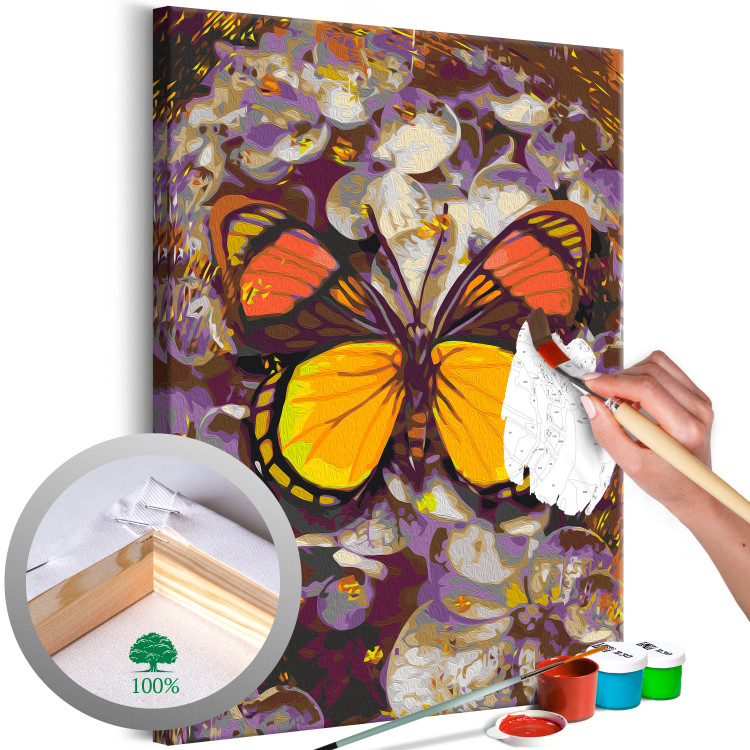 Paint by Number Kit Amber Dream - Butterfly with Yellow and Orange Wings 146544
