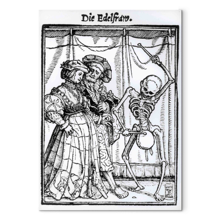 Canvas Death and the Noblewoman, from 'The Dance of Death', engraved by Hans Lutzelburger 155544