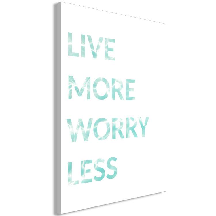 Canvas Mint English Live more worry less sign - on a white background 128354 additionalImage 2