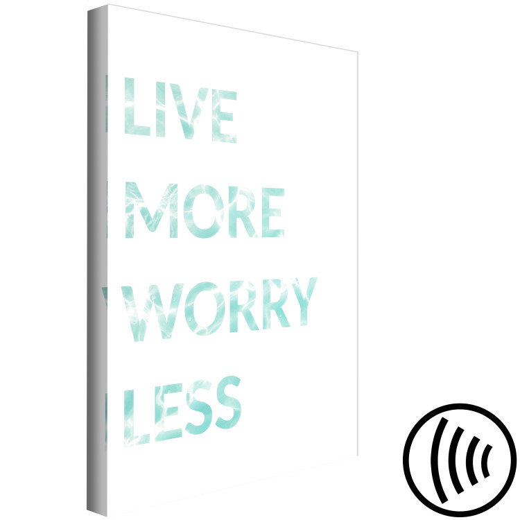 Canvas Mint English Live more worry less sign - on a white background 128354 additionalImage 6