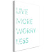 Canvas Mint English Live more worry less sign - on a white background 128354 additionalThumb 2