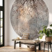 Round wallpaper Blooming Glow - Brown Composition With Twigs on a Grayish Background 151454 additionalThumb 3