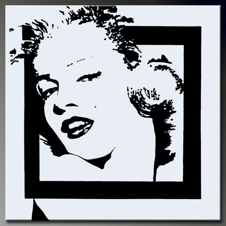 Canvas Classic Marylin - a feminine black and white minimalist portrait 49154
