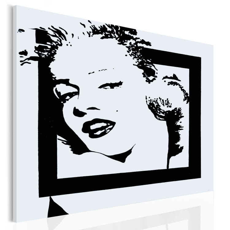 Canvas Classic Marylin - a feminine black and white minimalist portrait 49154 additionalImage 2