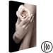 Canvas Tea rose on a hand - photo of a woman holding a flower in her hand 128064 additionalThumb 6