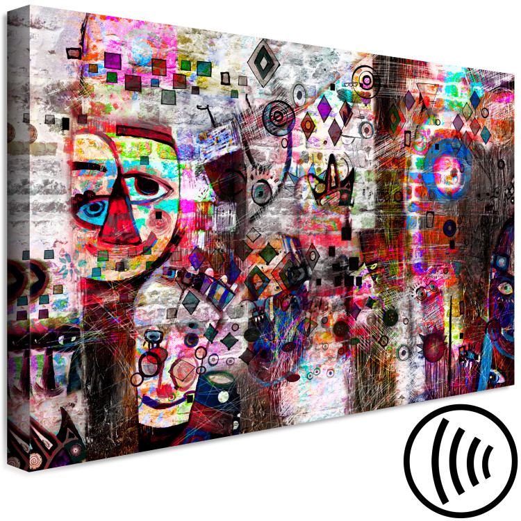 Canvas Colorful faces - Abstraction stylized on children's drawing 135964 additionalImage 6